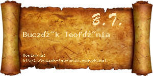 Buczák Teofánia névjegykártya